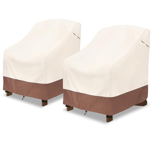 okcool Patio Adirondack Chair Cover 2 PackWaterproof Heavy Duty Outdoor Chair CoversPatio Adirondack Chair Cover for Outdoor Chair33W x 35D x 36H inchesBeige Brown - Image 1
