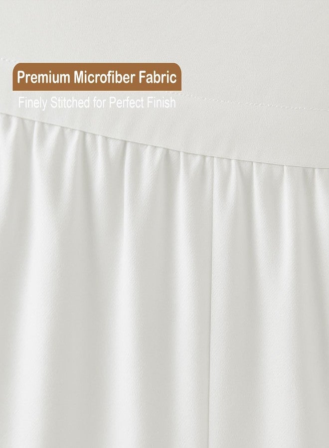 ARLinen تنورة سرير ARlinen لغرفة النوم، مصنوعة من ألياف دقيقة بنسبة 100%، بطول إضافي 30 بوصة، مع كشكشة غبار، مقاس مزدوج كبير جدًا، مثالية لأسرة الكليات العلوية، سهلة العناية، لون أبيض - Image 5