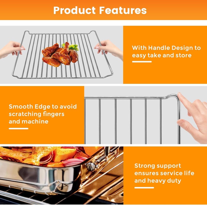 GWY رف سلكي لقلاية الهواء لطراز Cuisinart TOA-95، 14.5''*11.7''، سلة ستانلس ستيل، ملحقات قطع غيار بديلة، آمنة للغسالة - Image 5