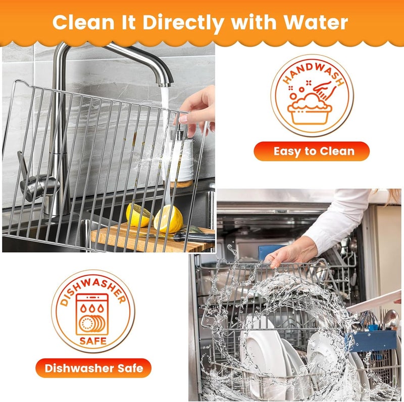 GWY رف سلكي لقلاية الهواء لطراز Cuisinart TOA-95، 14.5''*11.7''، سلة ستانلس ستيل، ملحقات قطع غيار بديلة، آمنة للغسالة - Image 4