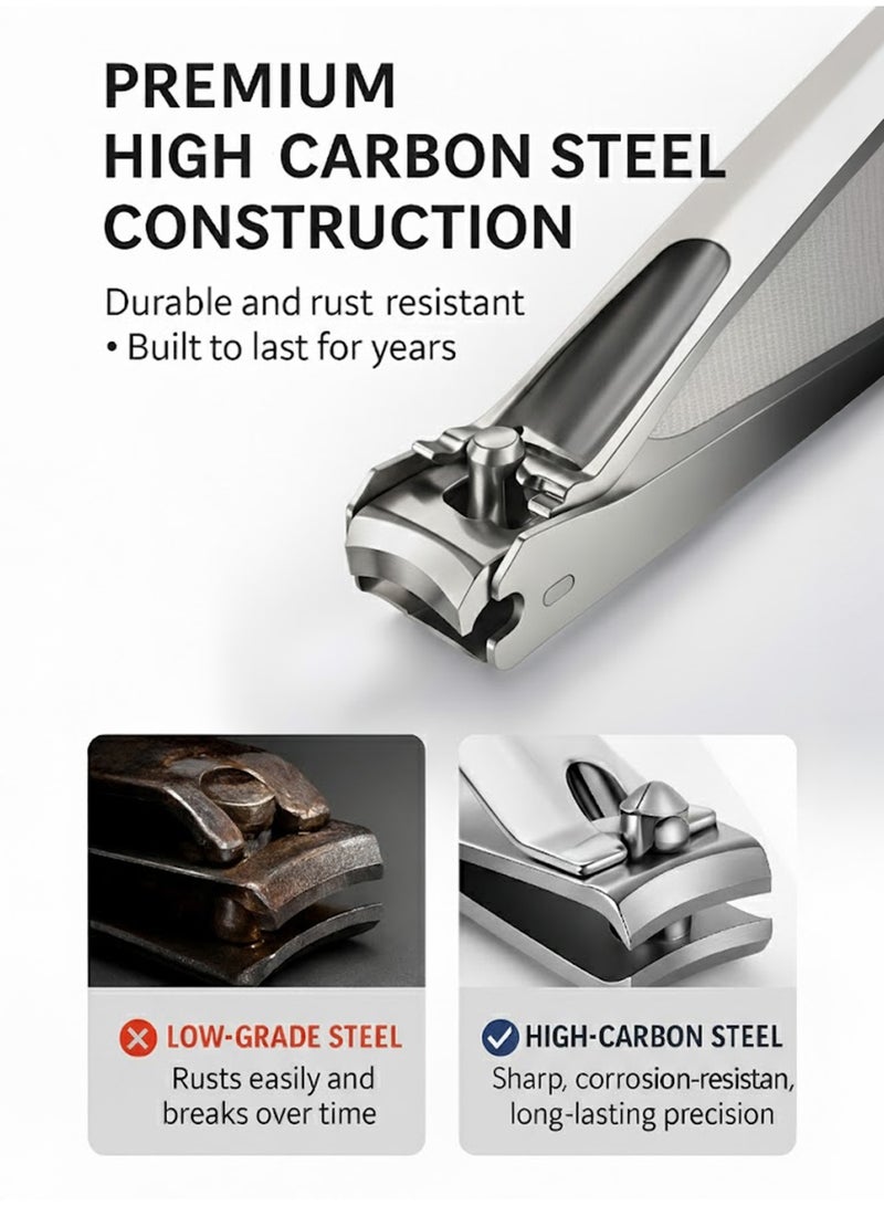 MANICURE Nail Clipper Set 12-Piece Stainless Steel Manicure Pedicure Kit with Anti-Splash Clippers, Glass File, Ear Tools & Beige Case for Men Women - Image 5