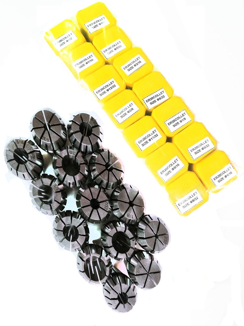 F.L.S ER20 Spring Collet Set for CNC Engraving Machine and Milling Lathe Tool Workholding Engraving Collets(ER20-14pcs) - Image 4