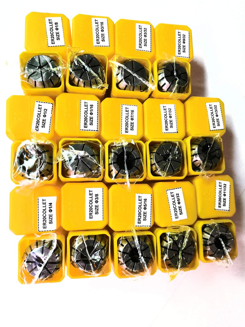 F.L.S ER20 Spring Collet Set for CNC Engraving Machine and Milling Lathe Tool Workholding Engraving Collets(ER20-14pcs) - Image 2