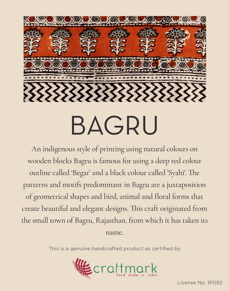 Fabindia Red Cotton Bagru Printed Top
