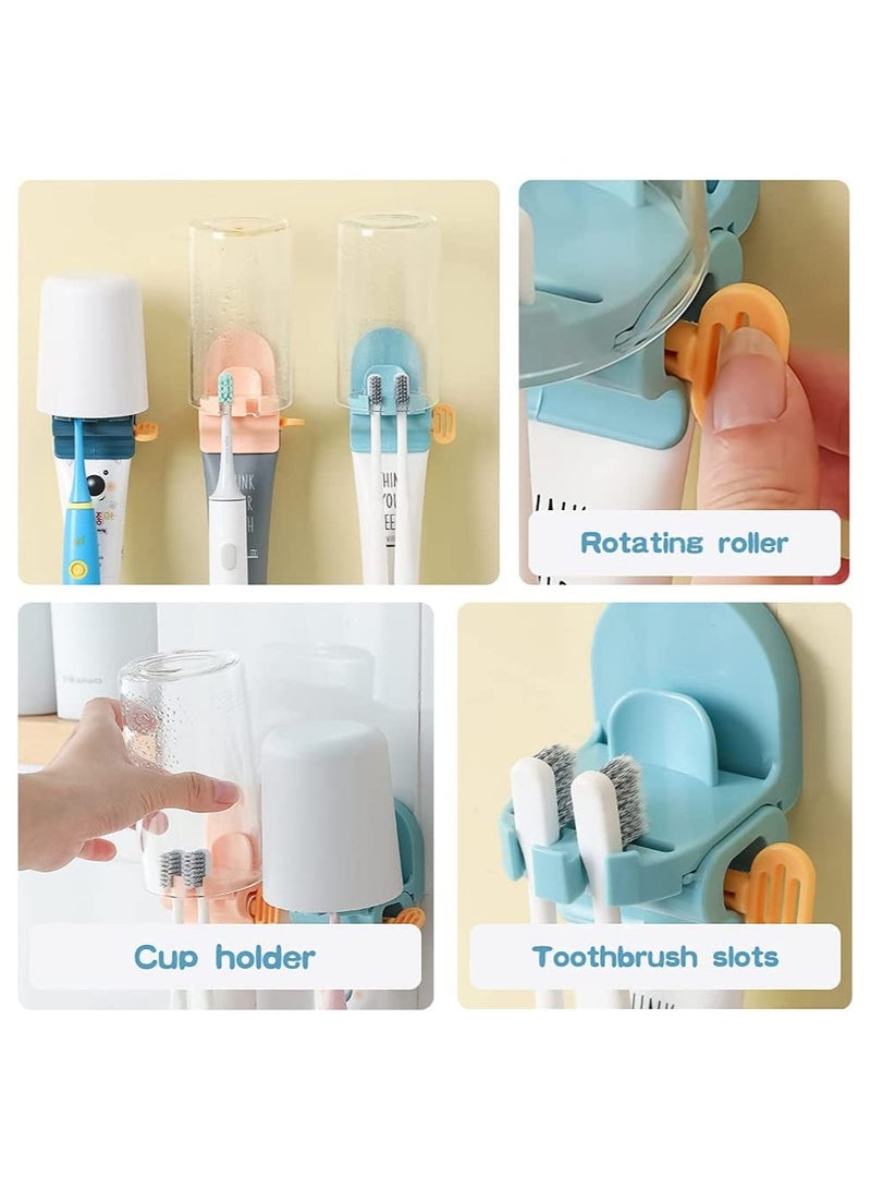 Excefore Bathroom Toothbrush Holder, 3-Piece Kids Wall Mount Toothbrush Holder, Small Toothpaste Squeezer, Space Saving Bathroom Accessory Set & Home Restroom Toothpaste Dispenser - Image 5