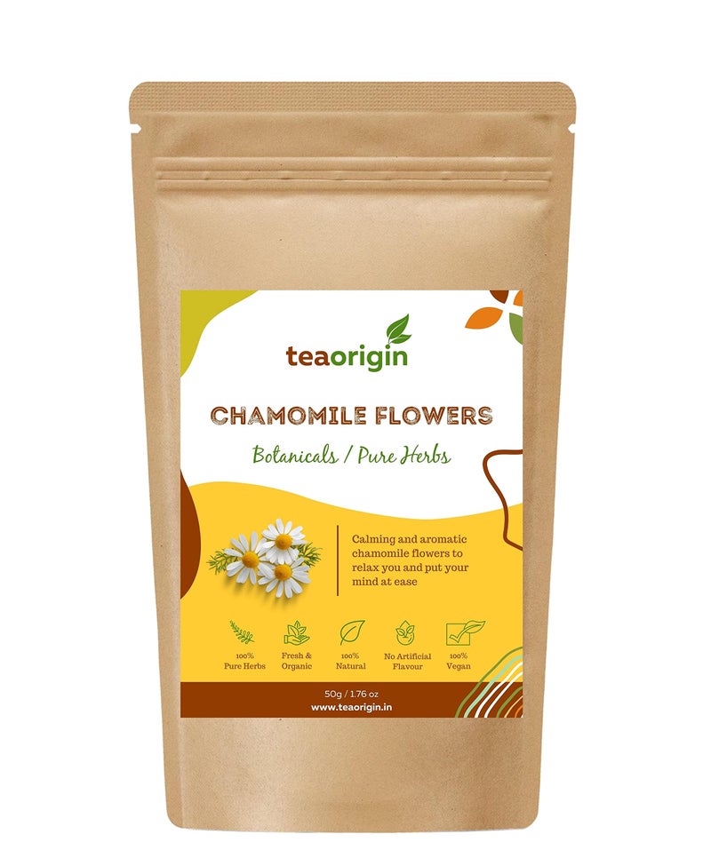 Teaorigin Tea Origin Chamomile Flowers Tisane, 50 gms Pack, Serves 25 Cups - Image 1