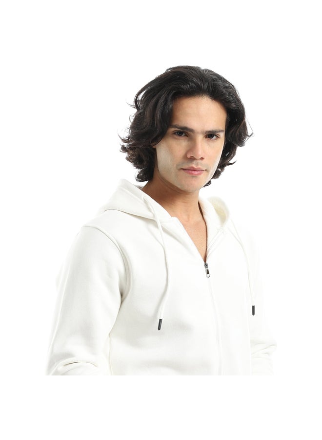 Andora Inner Fleeced For Everyday Use Hooded Zipper Closure Jacket _ White - Image 2