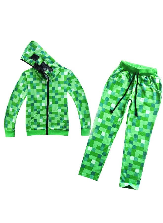 ماين كرافت بدلة أطفال ماين كرافت ، بنطلون بأكمام طويلة ، بدلة جاكيت ، هدية لمحبي ماين كرافت - Image 1