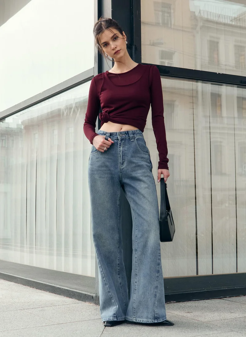 Lichi Flared jeans with diagonal seams