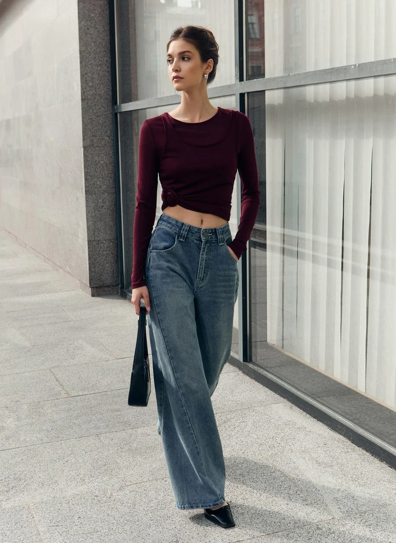 Lichi Flared jeans with diagonal seams