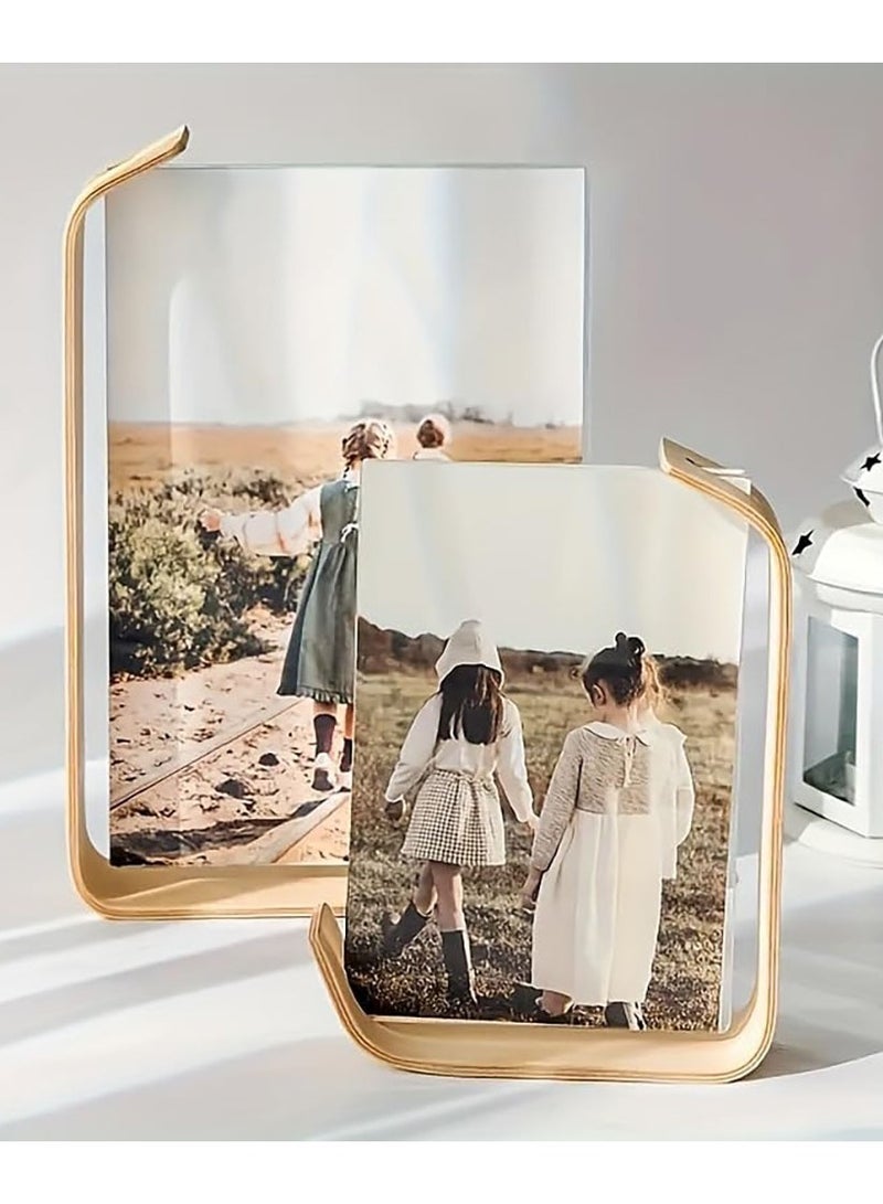 SYOSI إطار صور خشبي أكريليك، 2 قطعة إطارات خشبية ريفية مع زجاج عالي الدقة، إطار مزدوج الجوانب لعرض على الطاولة، إطار تقويم افعلها بنفسك، إطارات صور لتزيين حفلات الزفاف، إطار عرض هيرباريوم - Image 2