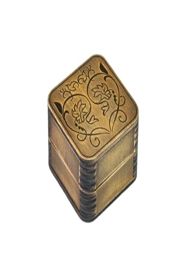 MeeCraft Wooden Magnetic Ring Box - Ring Bearer Proposal Case, 5x5x4 cm, Brown - Image 2