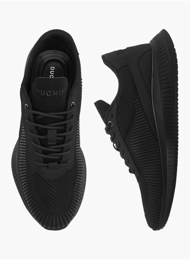 DUCHINI Men's Monotone Lace-Up Ankle Sneakers  - Image 1