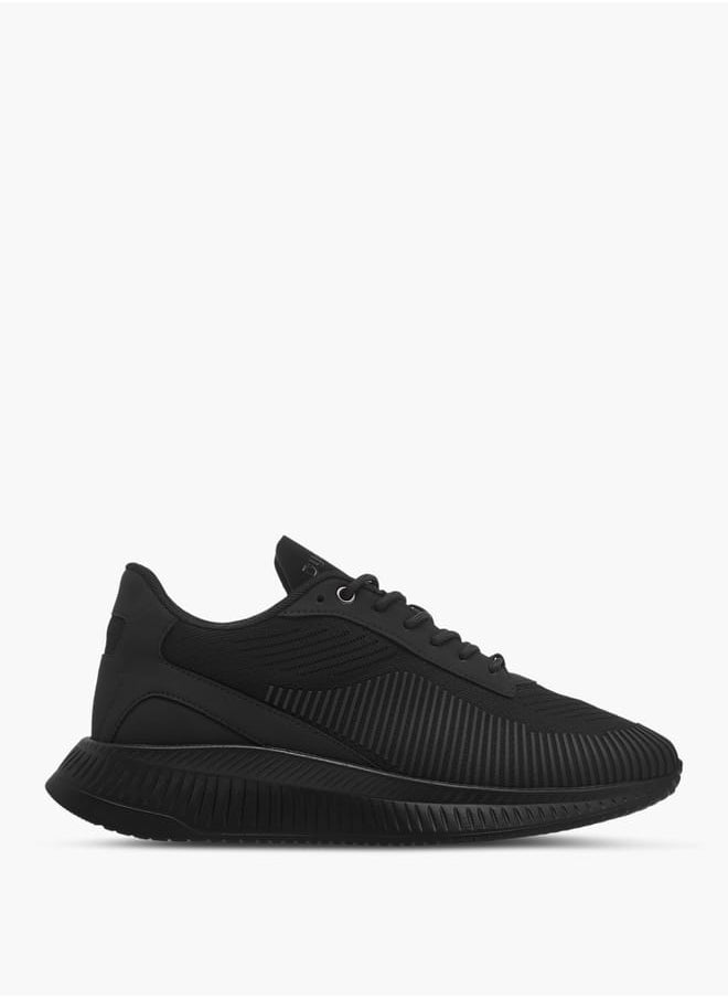 DUCHINI Men's Monotone Lace-Up Ankle Sneakers  - Image 3