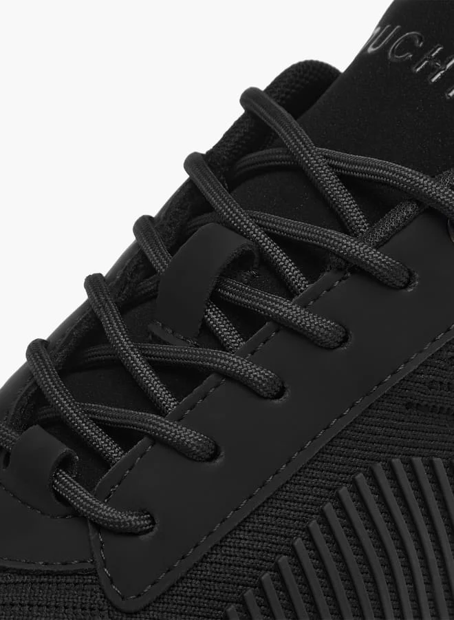 DUCHINI Men's Monotone Lace-Up Ankle Sneakers