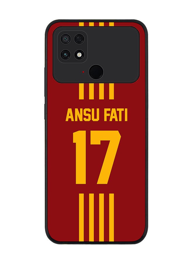 Stylizedd Rugged Black edge case for Xiaomi Poco C40 Slim fit Soft Case Flexible Rubber Edges Anti Drop TPU Gel Thin Cover - Football Team - Spain Player Name - Ansu Fati - Image 1