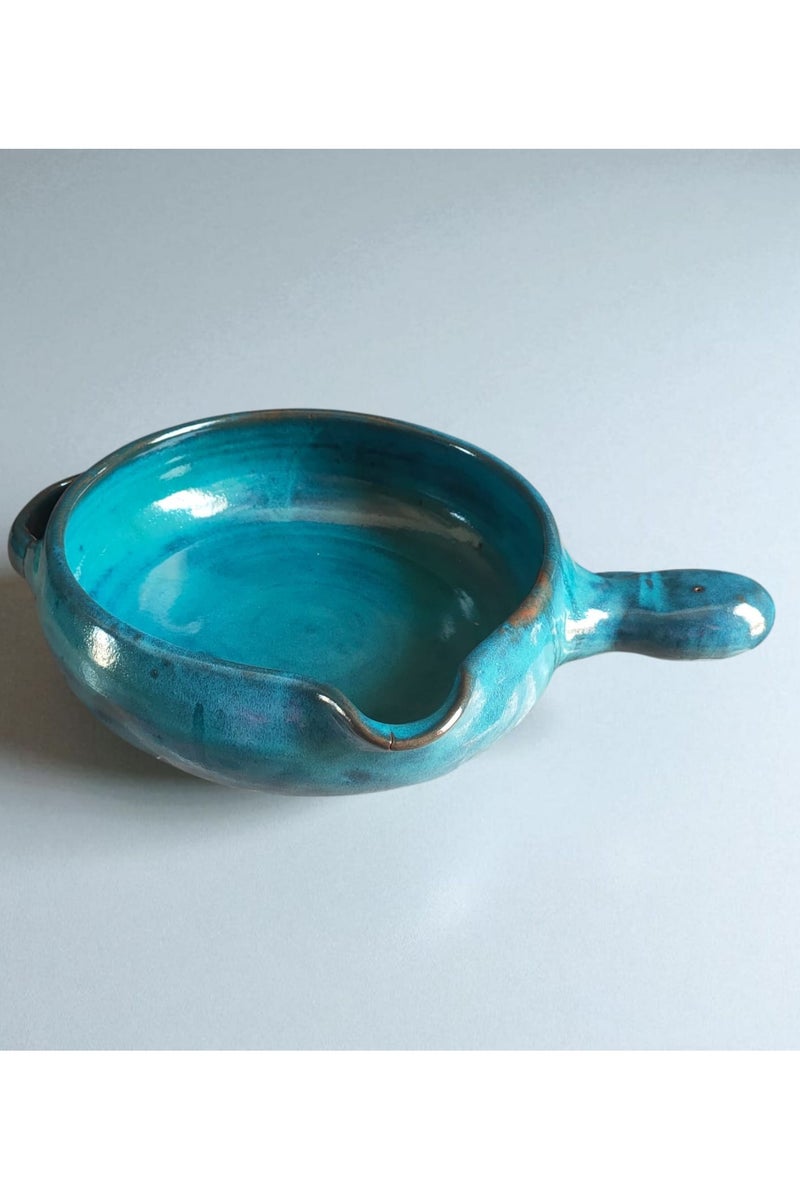 كلور زون بوتري قلايه - بوله من الفخار و الخزف تستخدم الميكروويف و داخل الافران وتسخدم للشوربه متعدد الاستخدام -مقاس 24   سم - Image 3