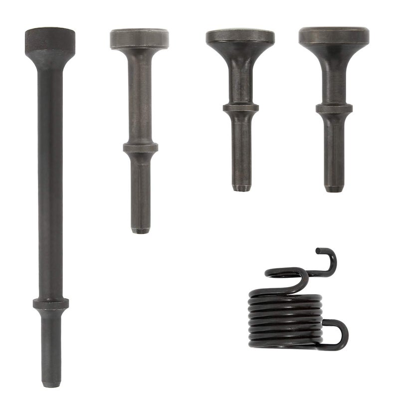 YaeKoo 5 Pcs Smoothing Air Hammer Tool Kit Pneumatic Chisel Bits Accessories 0.401'' (10mm) Shank Air Hammer Extended Length With Spring - Image 1