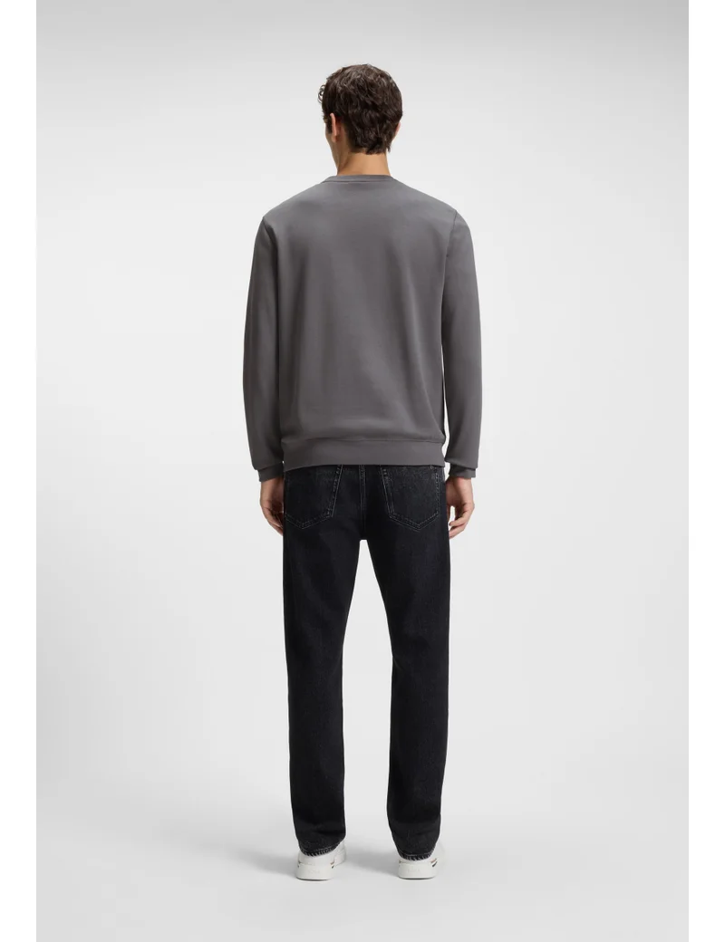 BOSS Cotton-terry sweatshirt with logo patch