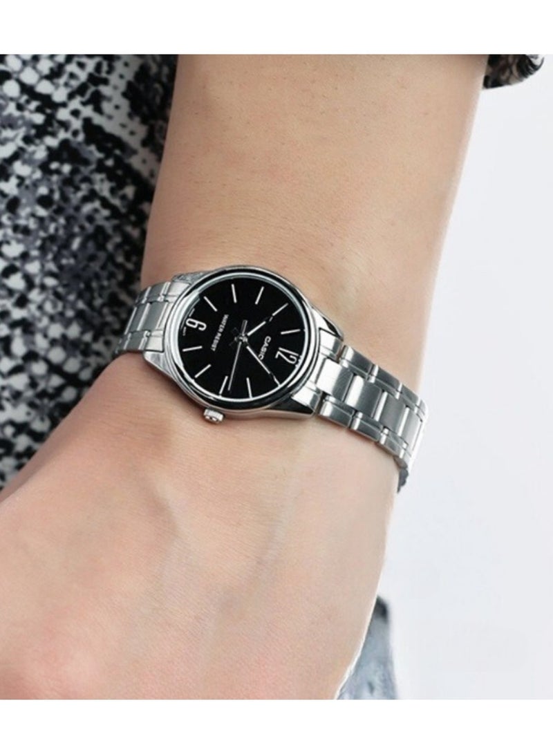 CASIO Women's Black Dial Stainless Steel Band Watch - LTP-V005D-1BUDF - Image 3