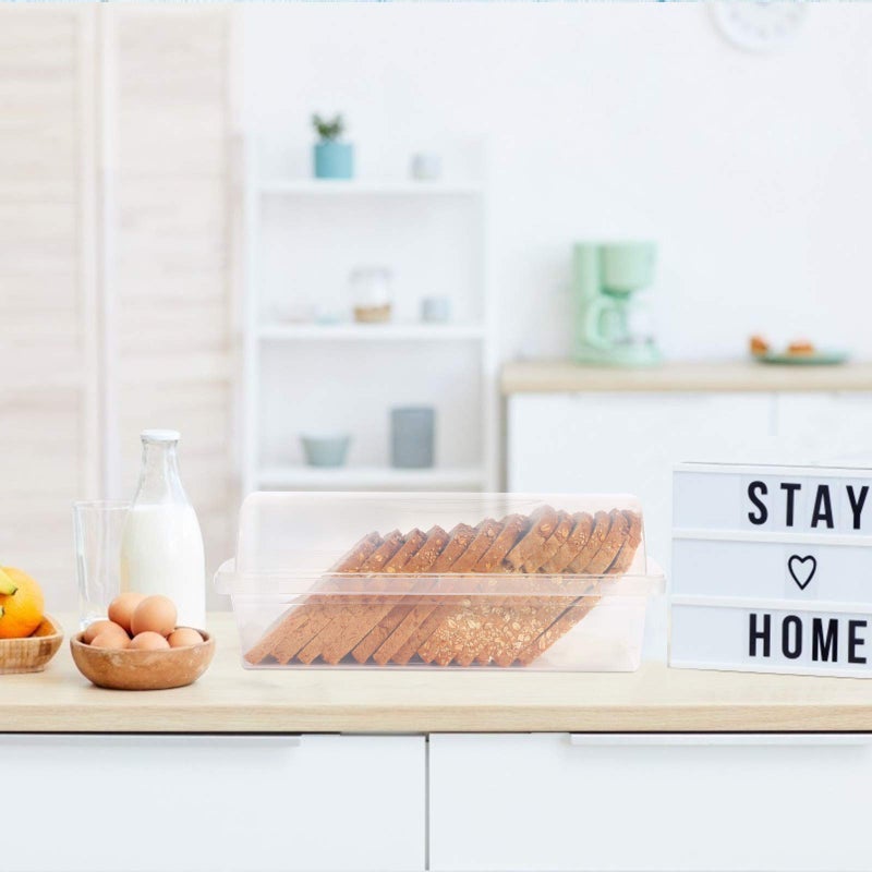 Youngever Plastic Bread Container, Bread Storage Bin, Bread Box for Countertop - Image 3