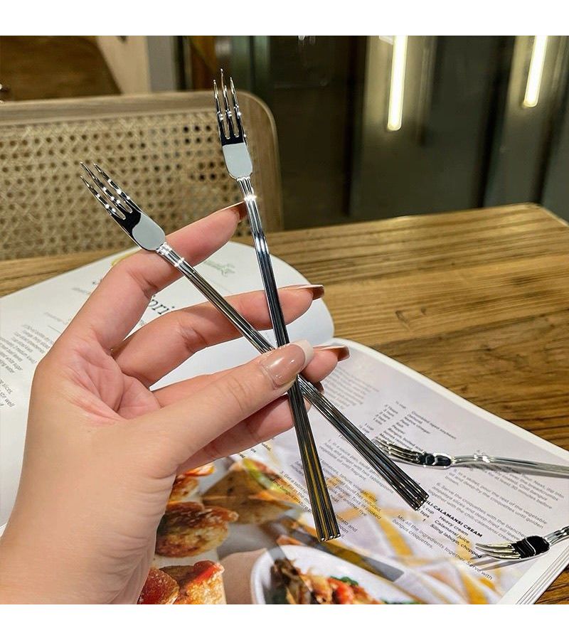 4pcs 304 Stainless Steel Fruit Fork Elegant Salad Dessert Fork Multifunctional Steak Coffee Fork - Image 5