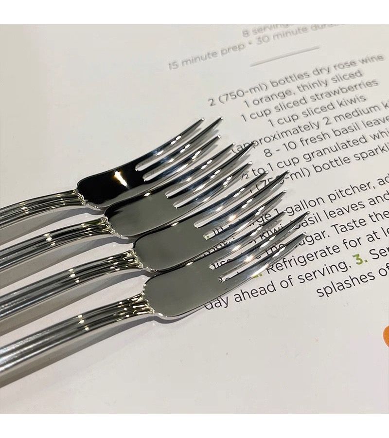 4pcs 304 Stainless Steel Fruit Fork Elegant Salad Dessert Fork Multifunctional Steak Coffee Fork - Image 4