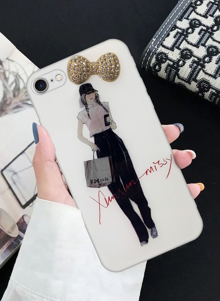 حافظة تصميم فتاة لأجهزة iPhone 7/8/SE 2020/SE 2022 أنيقة وعصرية مضادة للصدمات 4.7 بوصة تصميم 1 - Image 1
