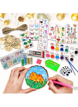 Kids Wooden Painting Kit,Glow in the Dark, Arts and Crafts Gifts for Boys Girls Ages 3+ Birthday Craft Activities Kits, Creative Art Toys for 3+ Year Old Kids, Birthday Party Favors Prizes - view 3
