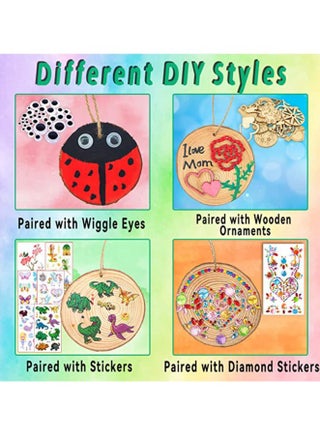 Kids Wooden Painting Kit,Glow in the Dark, Arts and Crafts Gifts for Boys Girls Ages 3+ Birthday Craft Activities Kits, Creative Art Toys for 3+ Year Old Kids, Birthday Party Favors Prizes - view 5