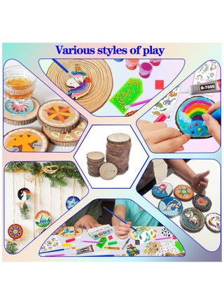 Kids Wooden Painting Kit,Glow in the Dark, Arts and Crafts Gifts for Boys Girls Ages 3+ Birthday Craft Activities Kits, Creative Art Toys for 3+ Year Old Kids, Birthday Party Favors Prizes - view 4