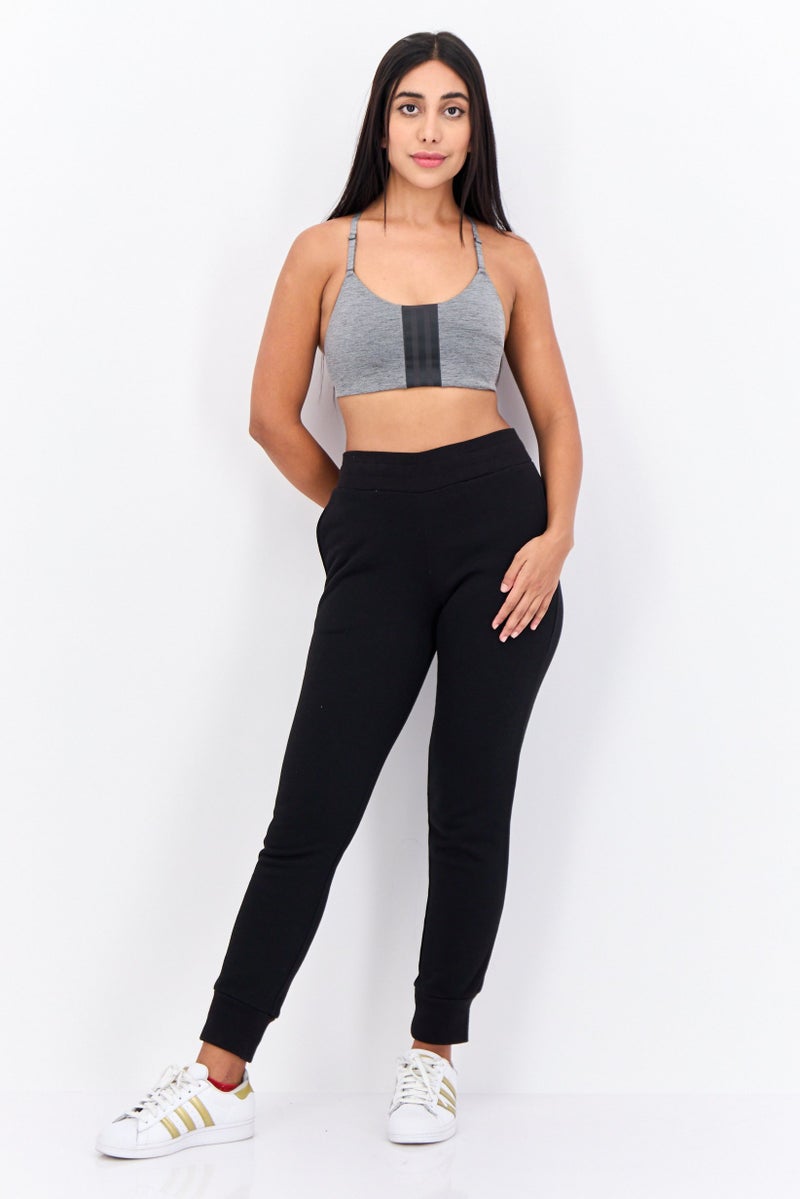 Adidas Women Brand Logo Padded Sports Bra, Heather Grey - Image 4