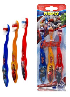 Firefly Marvel Avengers Superheroes Soft Bristle Manual Toothbrush Value Set 3 Count, Kids Friendly Designed Grip, Perfect Gifts for Boys Girls by Firefly (Style May Vary)  - Image 1