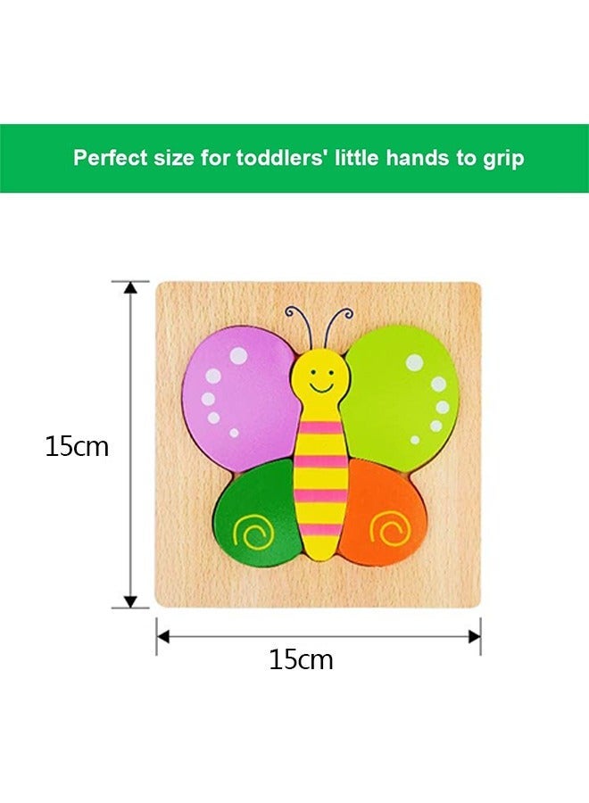 4-Piece Wooden Toddler Puzzles ,Cartoon Animal Colorful Jigsaw Puzzles for Toddler Wooden Puzzle Early Educational Toy for Boys Girls - Image 2