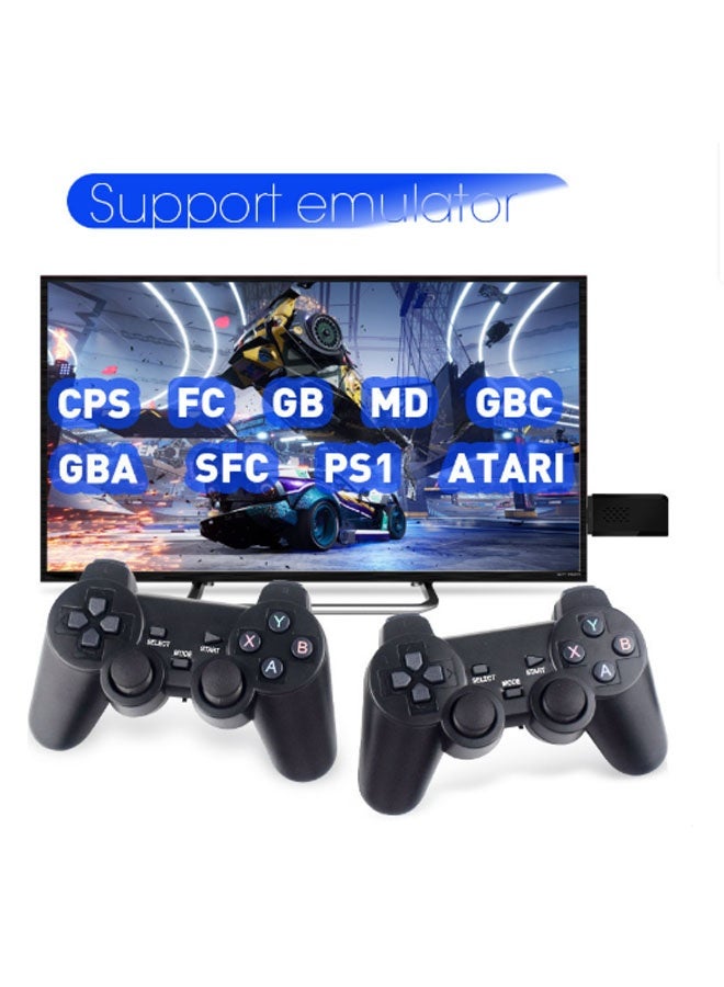 نيوترل جهاز ألعاب تلفزيون كلاسيكي 4K HD سعة 128 جيجابايت مع جهازي تحكم لاسلكي 2.4G ومخرج HDMI عالي الدقة، مزود بـ 10,000 شريط ألعاب محمل مسبقًا (أسود) - Image 4