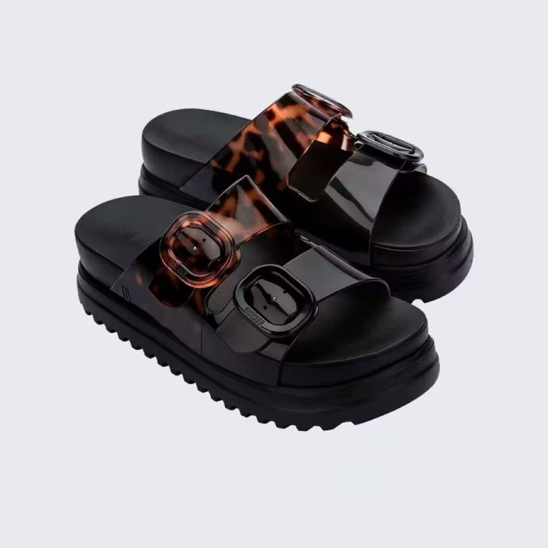 Summer Melissa Women'S Shoes Platform Sandals Slides Double Buckle Jelly Shoes Casual Sandals - Image 1