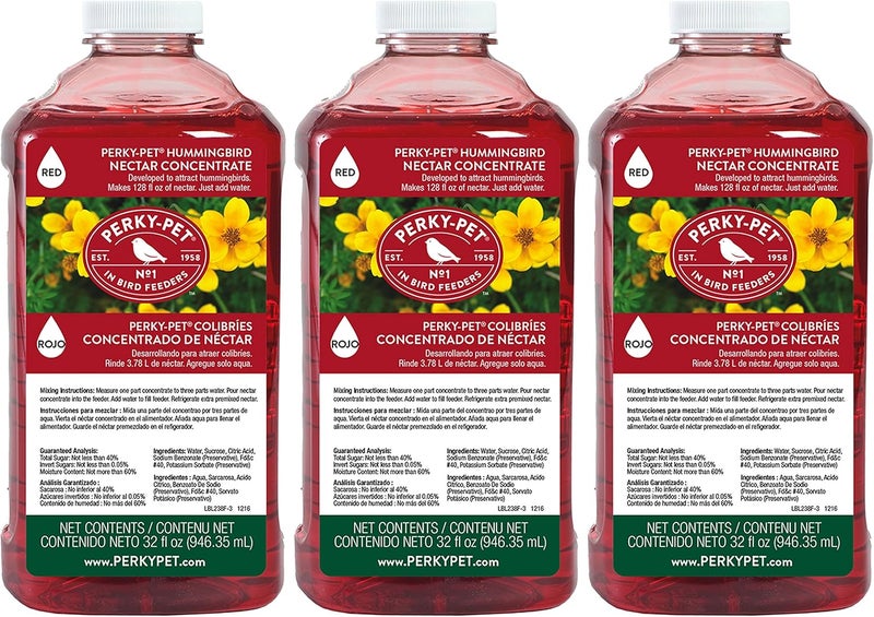 Perky-Pet Perky Pet Perky-Pet 238 32 fl oz Red Hummingbird Nectar Concentrate - 3 Pack - Image 1