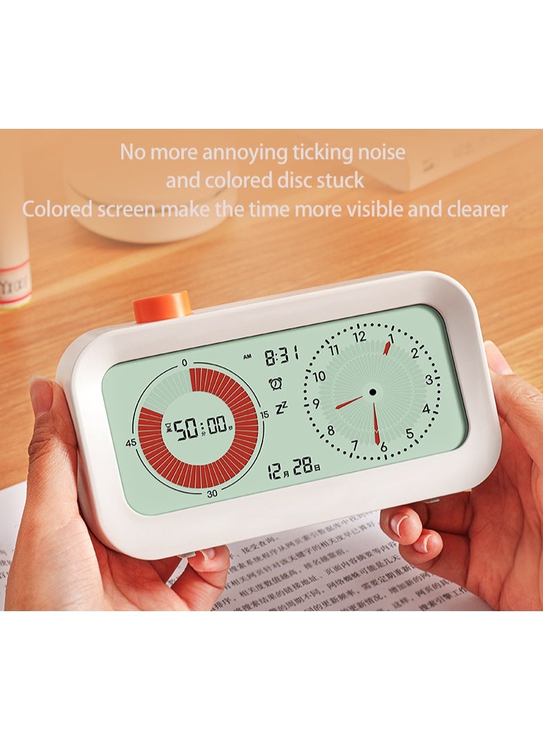 Digital Desktop Alarm Clock with Dual Visual Timer, 60-Minute Countdown, Large LCD Display, Silent Operation, Snooze Function, Wide-Angle Screen, Ideal for Study, Work, Office & Home - Image 3