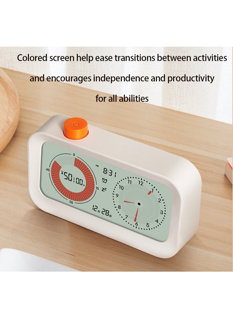 Digital Desktop Alarm Clock with Dual Visual Timer, 60-Minute Countdown, Large LCD Display, Silent Operation, Snooze Function, Wide-Angle Screen, Ideal for Study, Work, Office & Home - Image 4