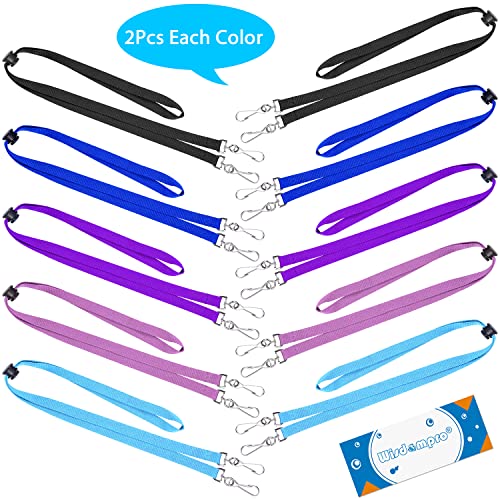 Wisdompro Face Mask Lanyard, 10 Pcs Double Hook Lanyard with Adjustable Length, Mask Holder Around Neck for Kids, Adults, Ear Saver - 5 Colors - Image 2