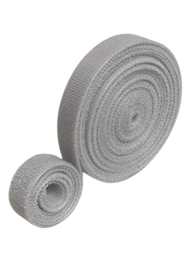 Generic 3M Length 1.2cm Width Adjustable Adhesive Tape Reusable Mouse Cord Organizer Magic Nylon Fixing Tape DIY Home Desktop Tablet TV Electrical Tape Grey  - Image 1