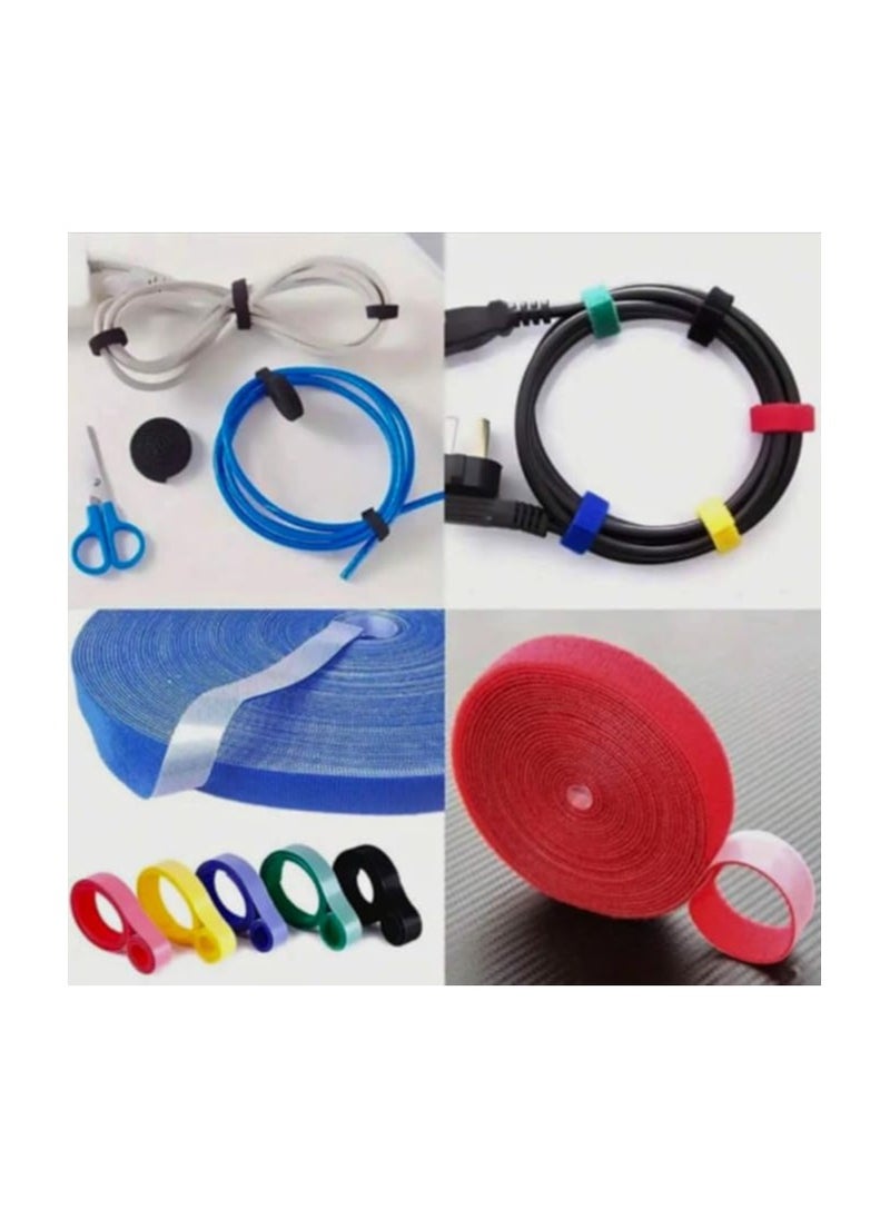 Generic 3M Length 1.2cm Width Adjustable Adhesive Tape Reusable Mouse Cord Organizer Magic Nylon Fixing Tape DIY Home Desktop Tablet TV Electrical Tape Grey  - Image 3