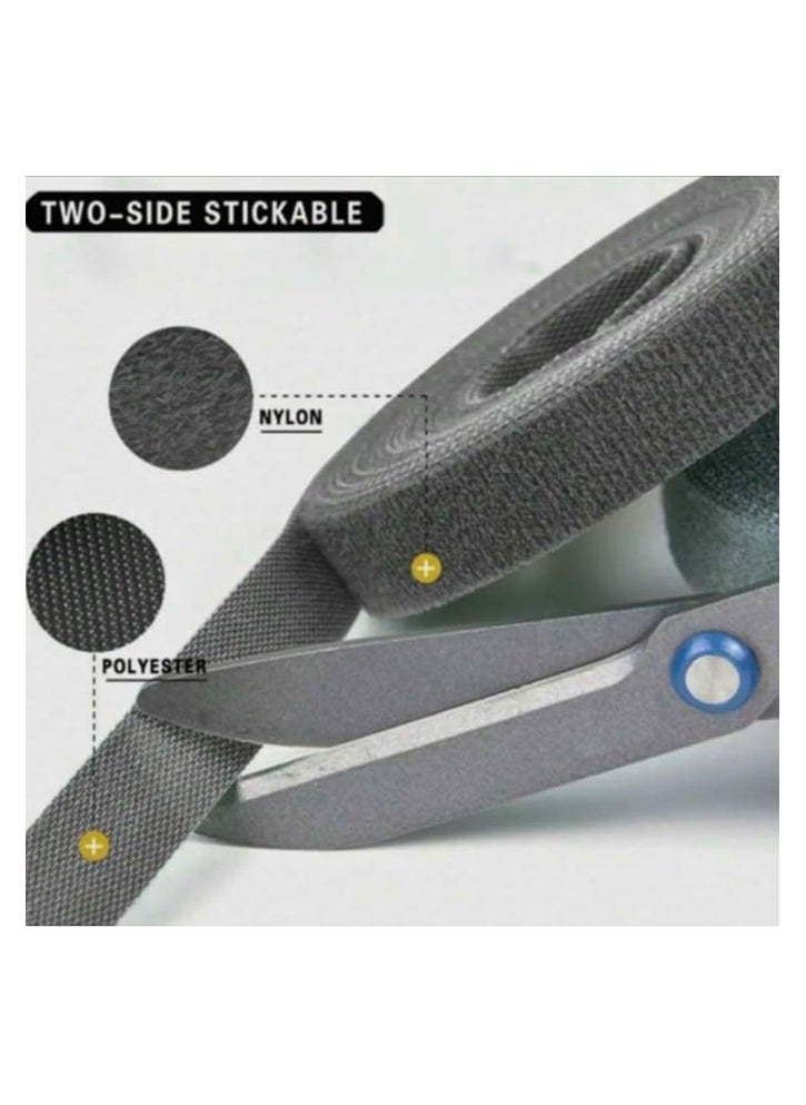 Generic 3M Length 1.2cm Width Adjustable Adhesive Tape Reusable Mouse Cord Organizer Magic Nylon Fixing Tape DIY Home Desktop Tablet TV Electrical Tape Grey  - Image 4