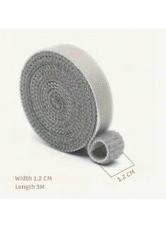 Generic 3M Length 1.2cm Width Adjustable Adhesive Tape Reusable Mouse Cord Organizer Magic Nylon Fixing Tape DIY Home Desktop Tablet TV Electrical Tape Grey  - Image 5