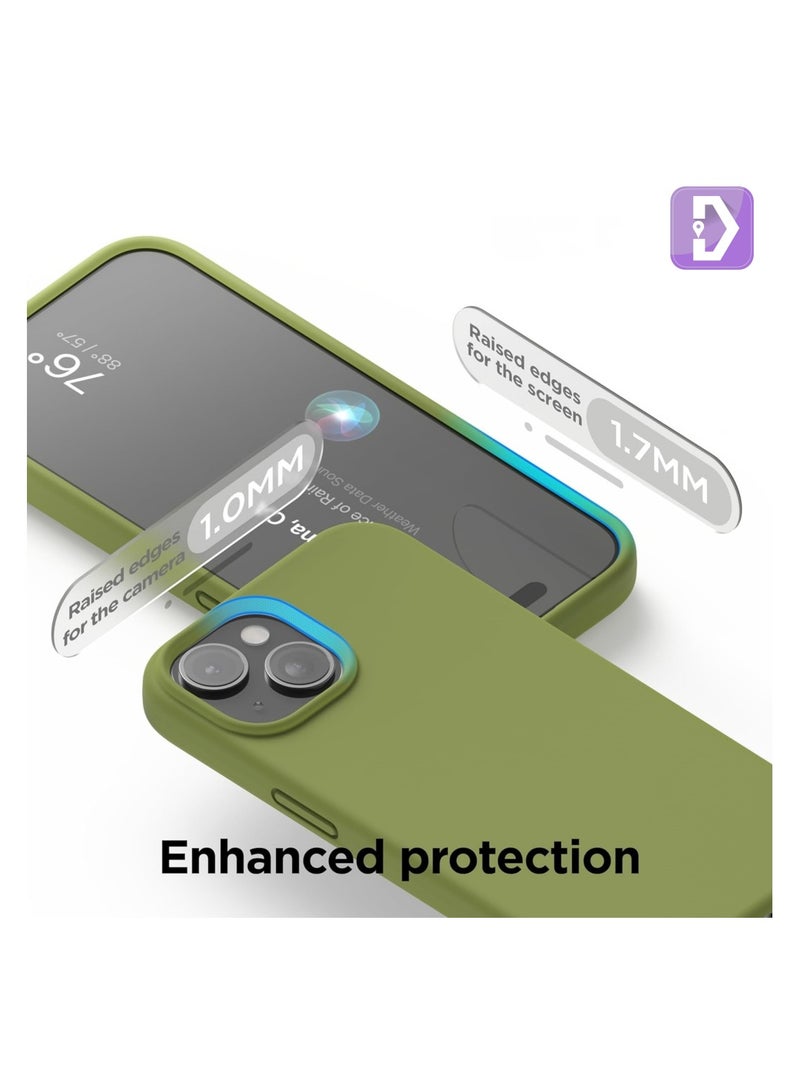 Delivus iPhone 14 Case Silicone Cover Soft Liquid Gel Rubber Cover Anti-Scratch Anti-Fingerprint Anti-Drop (Green) - Image 4