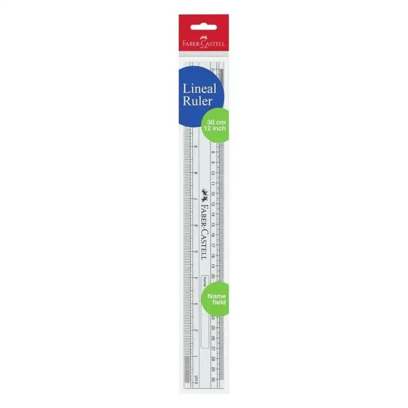 Faber Castell Lineal Ruler Small Size Clear Plastic Scale 30cm