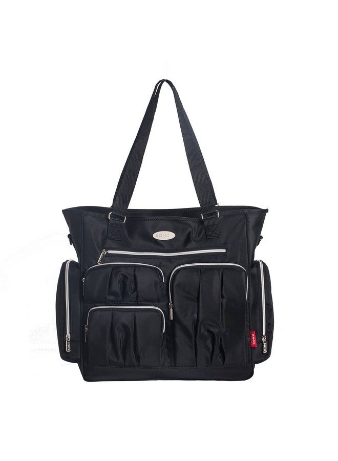 SoHo Designs Soho Time Square Diaper Bag Tote 9Pc Black - Image 2