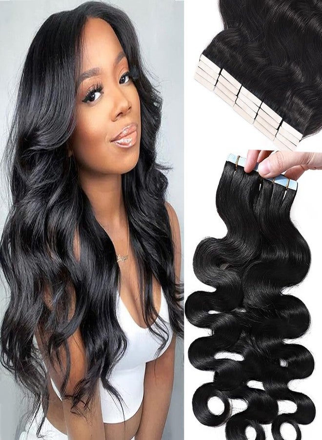 Smartinnov Body Wave Tape in Hair Extensions Human Hair Double Side Tape ins hair for Black Women 12Inch Remy Hair Extensions Natural Wave Invisible Tape ins Hair Extensions 50g 20pcs 12Inch Seamless Hair - Image 1