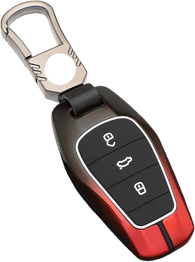Red Car Remote Key Case Cover Shell Keychain Holder Compatible For JAC JS8 Sehol QX X8 A7 E10X JS6 Sei 6 Pro Sol QX - Image 1