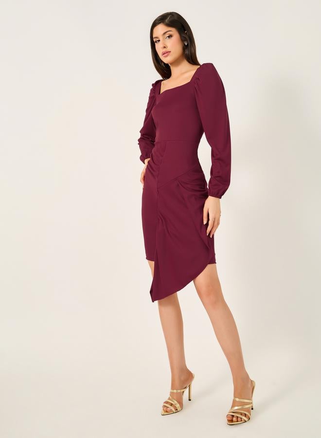 Styli Asymmetrical Ruched Dress - Image 3